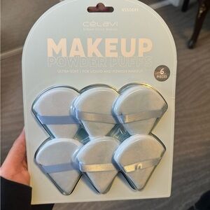 Women’s brand new makeup powder puffs ultra soft baby blue color total 6 pieces